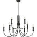 Potiss 9 Light 34 inch Matte Black Chandelier Ceiling Light